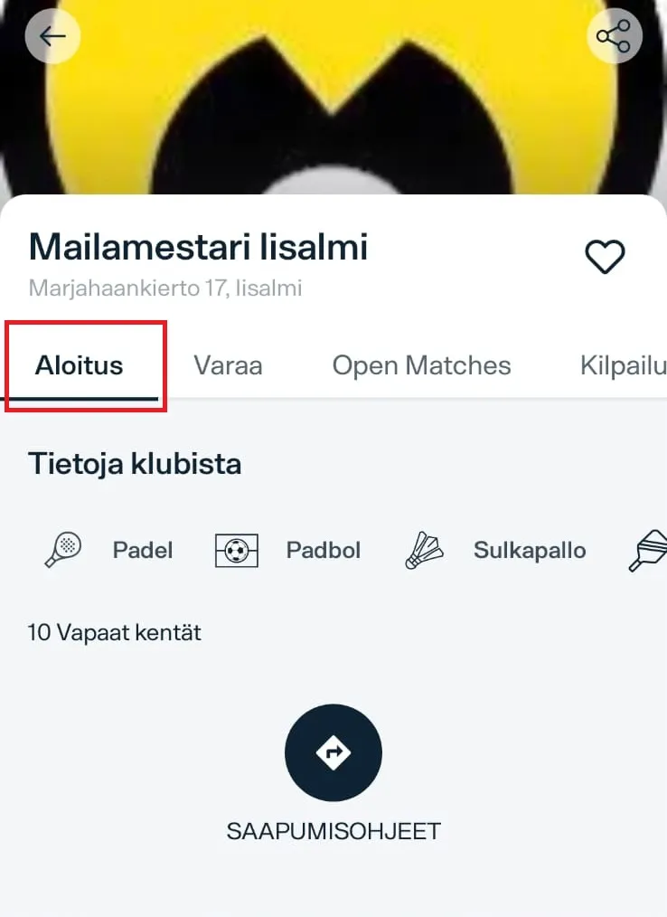 Klubilompakon käyttö kännykällä Playtomic-sovelluksen kautta – kuva 2